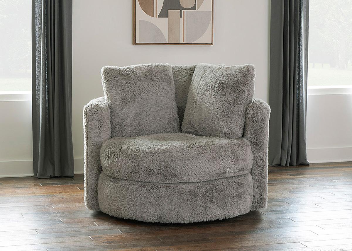 Faux fur swivel online chair