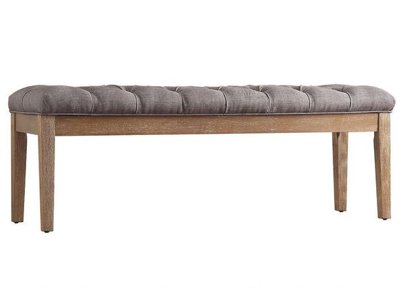 Gray Linen 52&quot;w Tufted Bench Gray