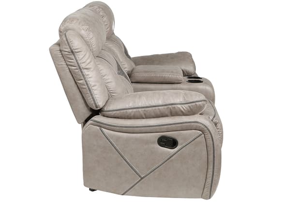 Tucker Dual Reclining Glider Console Loveseat - The RoomPlace Tucker Dual Reclining Glider Console Loveseat - The RoomPlace