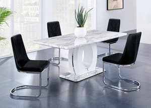 Rossi 5 Pc. Dinette w/Black Side Chairs