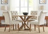 Richland 5 Pc. 60&quot; Round Table Dinette w/Beige Linen Rolled Back Chairs