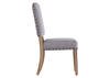 Gray Linen Nailhead Open Chair Gray