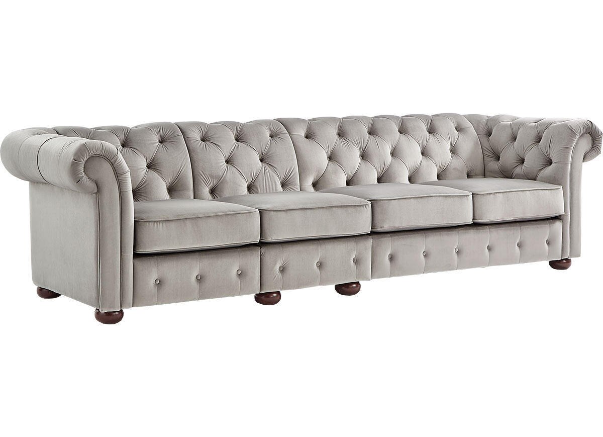 Barrington Gray Velvet Extra Wide Sofa
