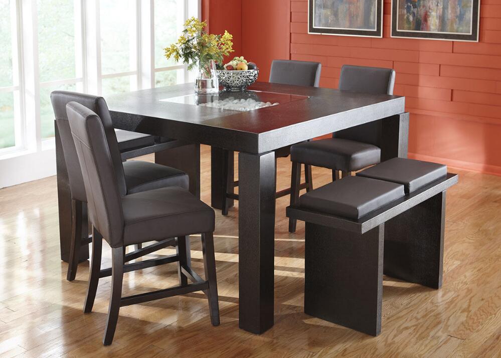 Broadway 5 Pc Brwn Cntr Hgt Dinette Brown The Roomplace