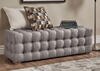 Gray Linen 58&quot; L Tufted Bench Gray