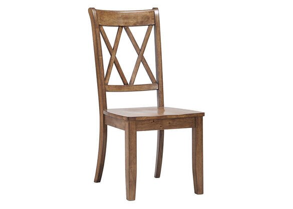 Double X Back Side Chair Oak