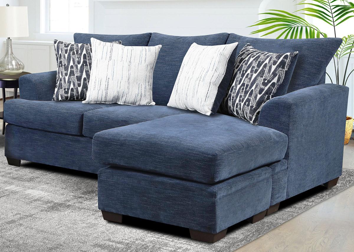 Affordable Furniture Anna Blue/Grey Sofa and Chaise