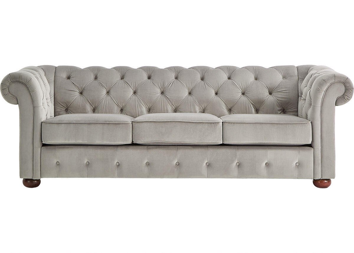Barrington Gray Velvet Sofa