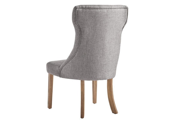 Gray Linen Winged Tufted Chair Gray