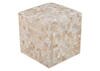 Hand Crafted Tiled Pouf White