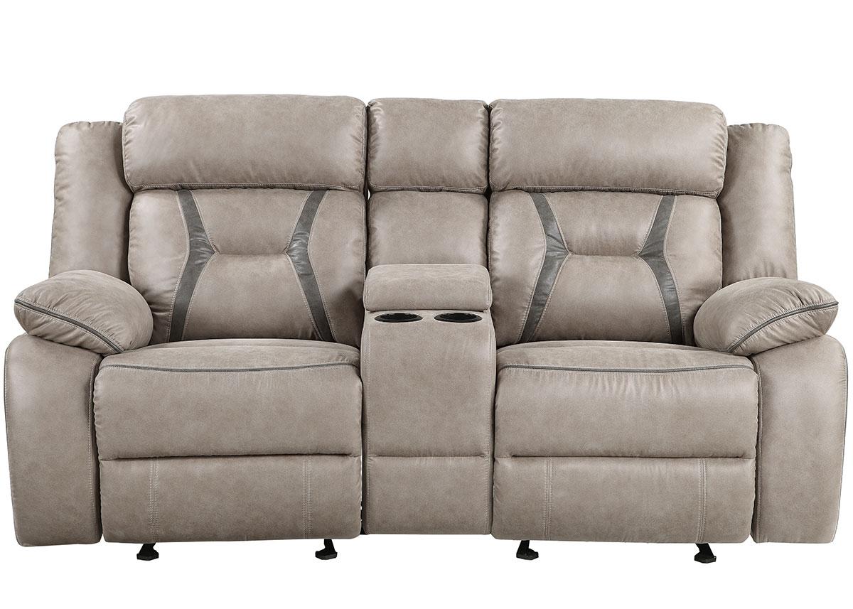Tucker Dual Reclining Glider Console Loveseat - The RoomPlace