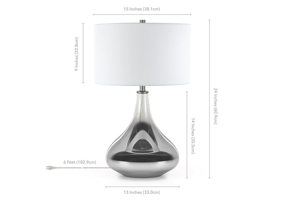 Mirabella Table Lamp Silver The RoomPlace