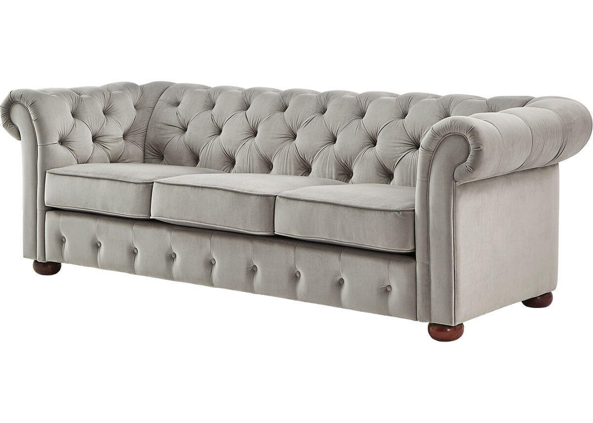 Barrington Gray Velvet Sofa