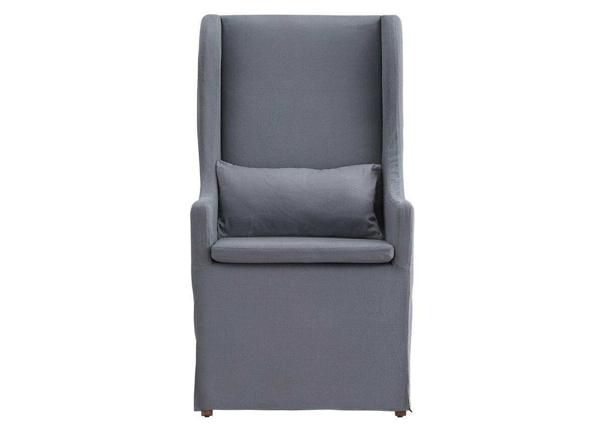 Wingback Chair W/slip Gray Gray