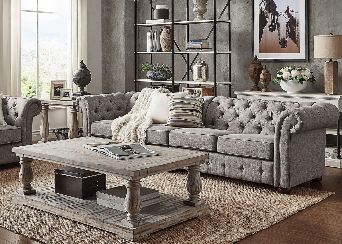 Barrington Gray Linen Extra Wide Sofa