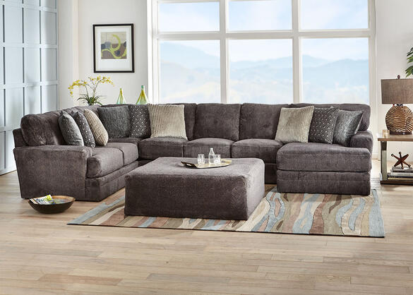 Denali Smoke 3 Pc. Sectional w/Chaise - The RoomPlace