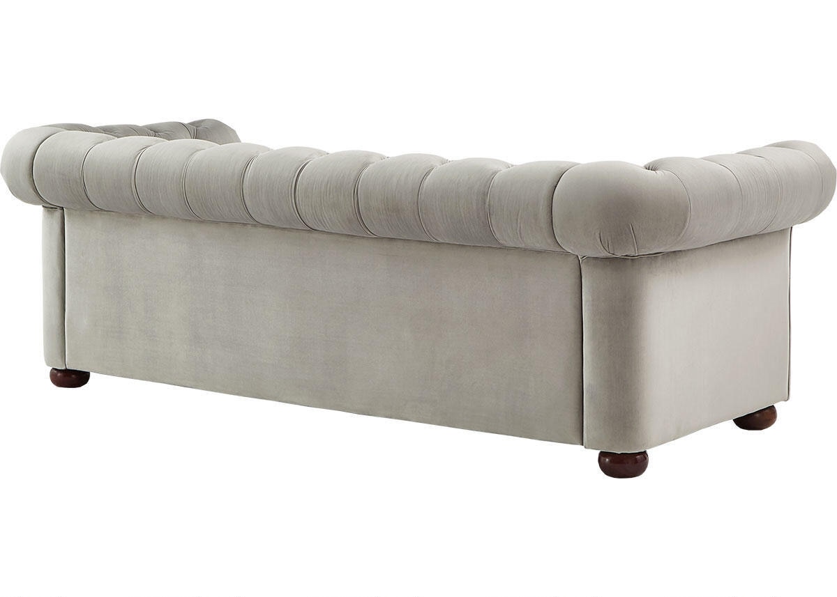 Barrington Gray Velvet Sofa - The RoomPlace