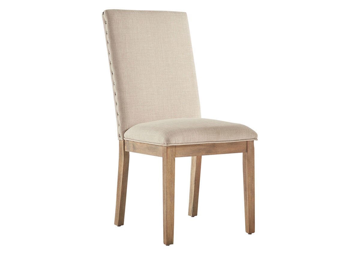 Beige Linen Nailhead Chair Beige