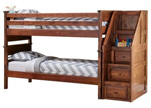 CATALINA T/T CH BUNK BED W/STARICASE CHESTNUT