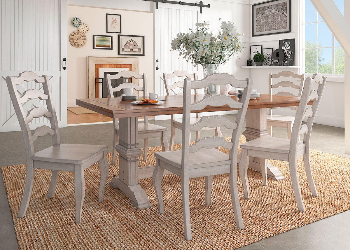 Lakewood White 5 Pc. Dinette w/Ladder Back Chairs