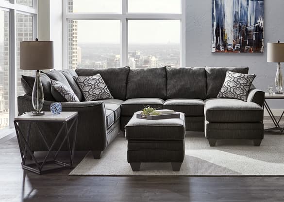 Gray 2 piece sectional deals with chaise