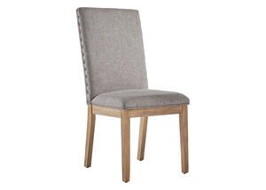Gray Linen Nailhead Chair Gray