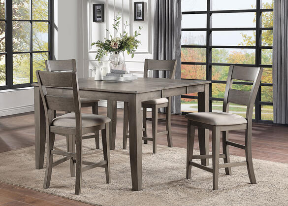 Nicki Gray 5 Pc. Counter Height Dinette - The RoomPlace