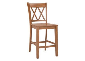 X Back 24&quot;h Cntr Ht Chair Oak