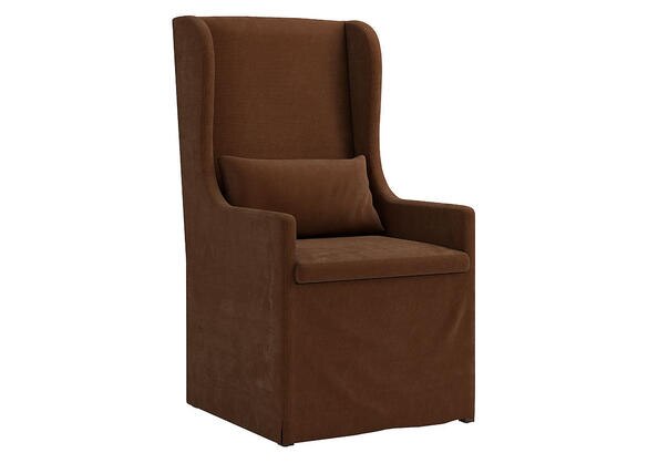Wingback Chair W/slip Brown Brown