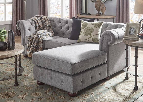 Barrington Gray Linen Sofa Chaise