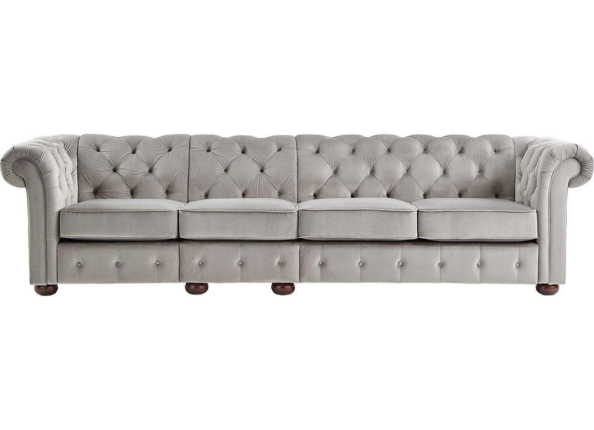 Barrington Gray Velvet Extra Wide Sofa The Roomplace