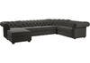 Barrington Charcoal Linen 7-Seat Sectional w/Chaise (Reverse)