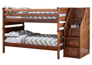 CATALINA F/F/ CH BUNK BED W/STAIRCASE CHESTNUT